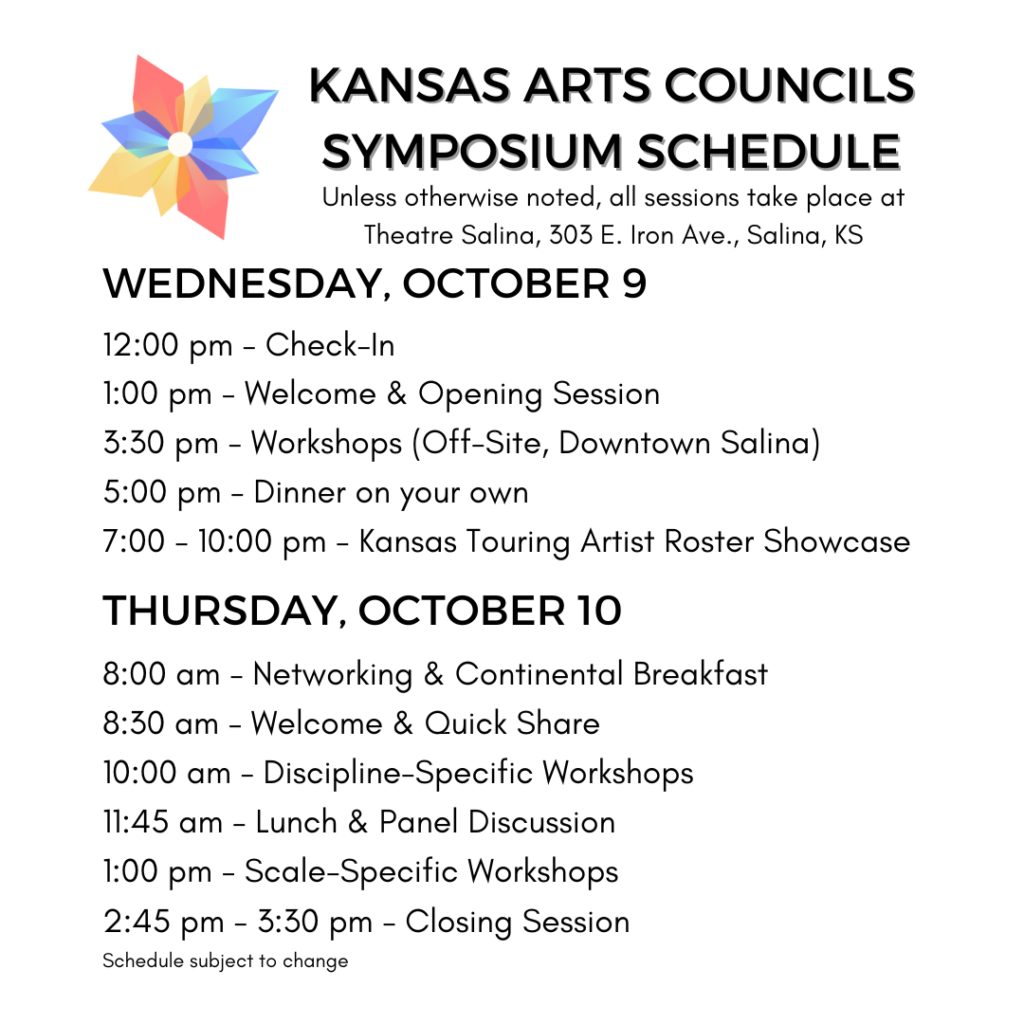 2024 Kansas Arts Councils Symposium Schedule